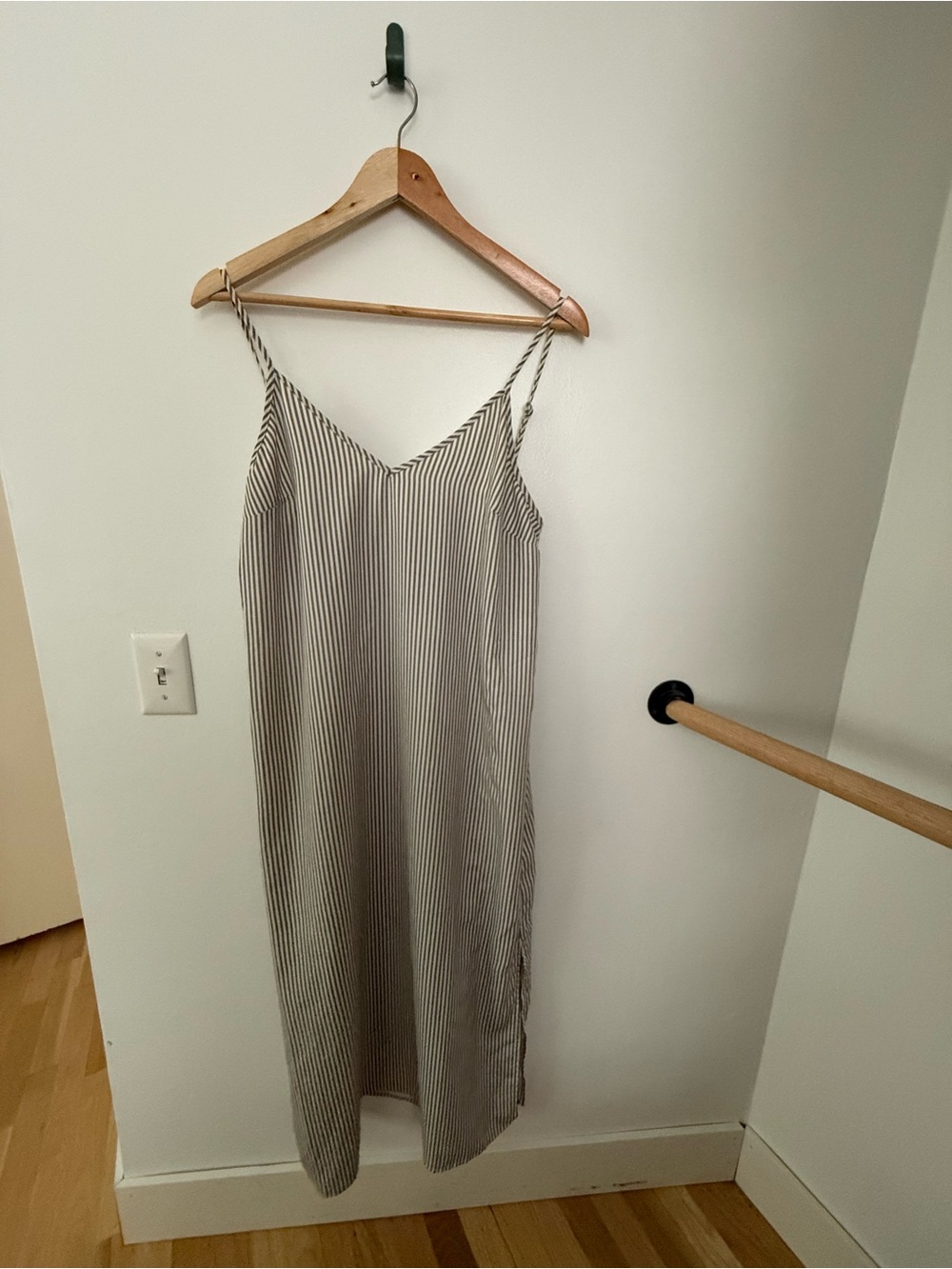 a new day Striped Maxi Slip Dress - White and Black